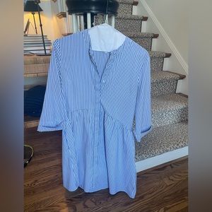 Striped Tuckernuck Royal Shirtdress Large L